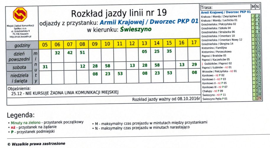 rozkład jazdy