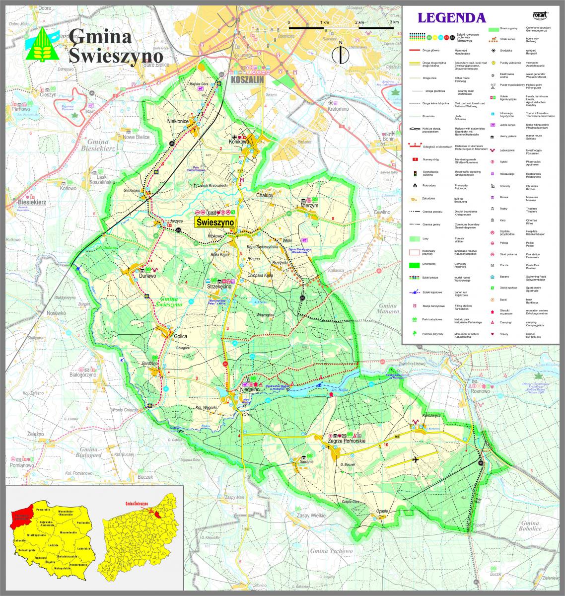 Mapa szlaki turystyczne